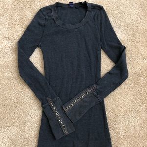 Free People thermal / henley with sleeve detail